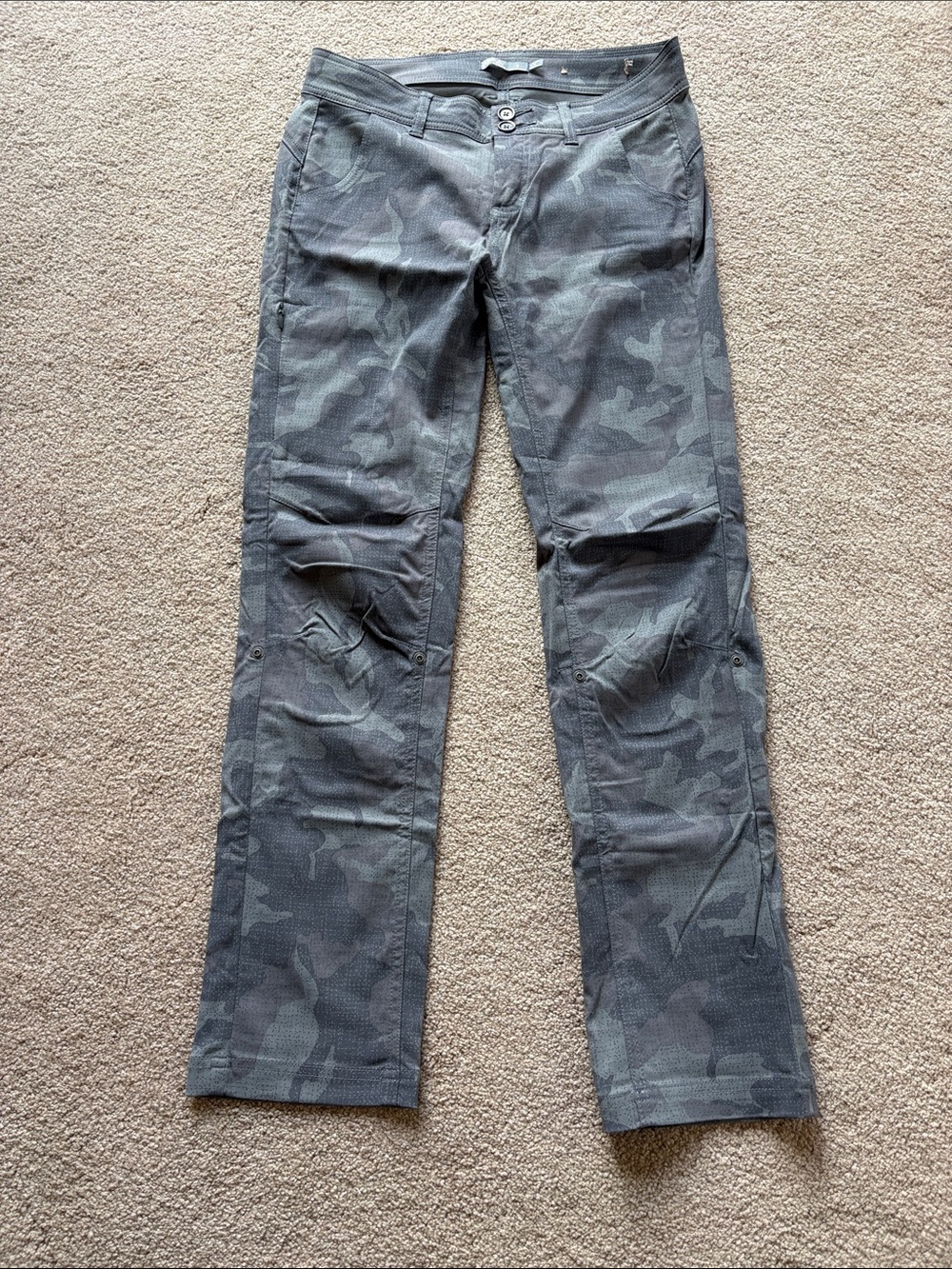 Prana Camo Utility Pants in Dark Gray/Olive